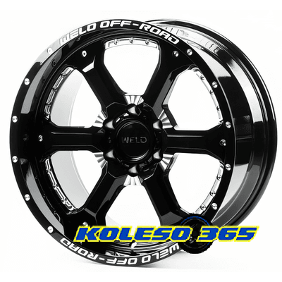 Off Road Wheels OW1 10x20 6x135 ET-12 DIA87.1 Gloss Black W/Milled Spoker